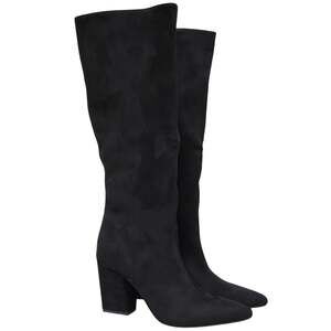 On 34th Women Leirah Pointed Toe Riding Boots Size US 8.5M Black Faux Suede